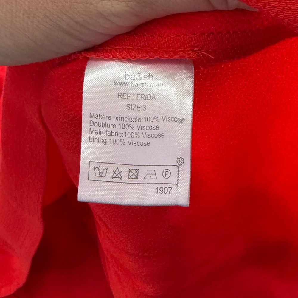 ba&sh Red Short Ruffle-Hem Mini Dress - Picture 4 of 6